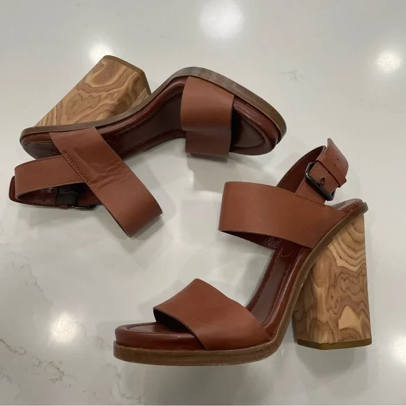 Vince wood Block Heel Sandals - Picture 15 of 15